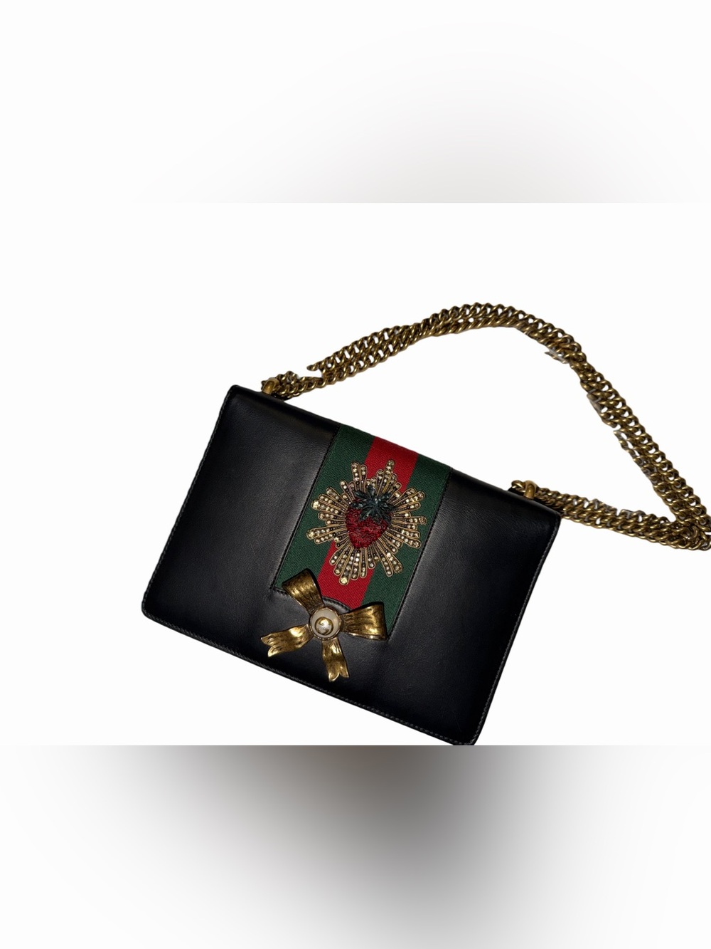 GG Medium Peony Chainv Shoulder and Crossbody Leather Bag Limited Edition